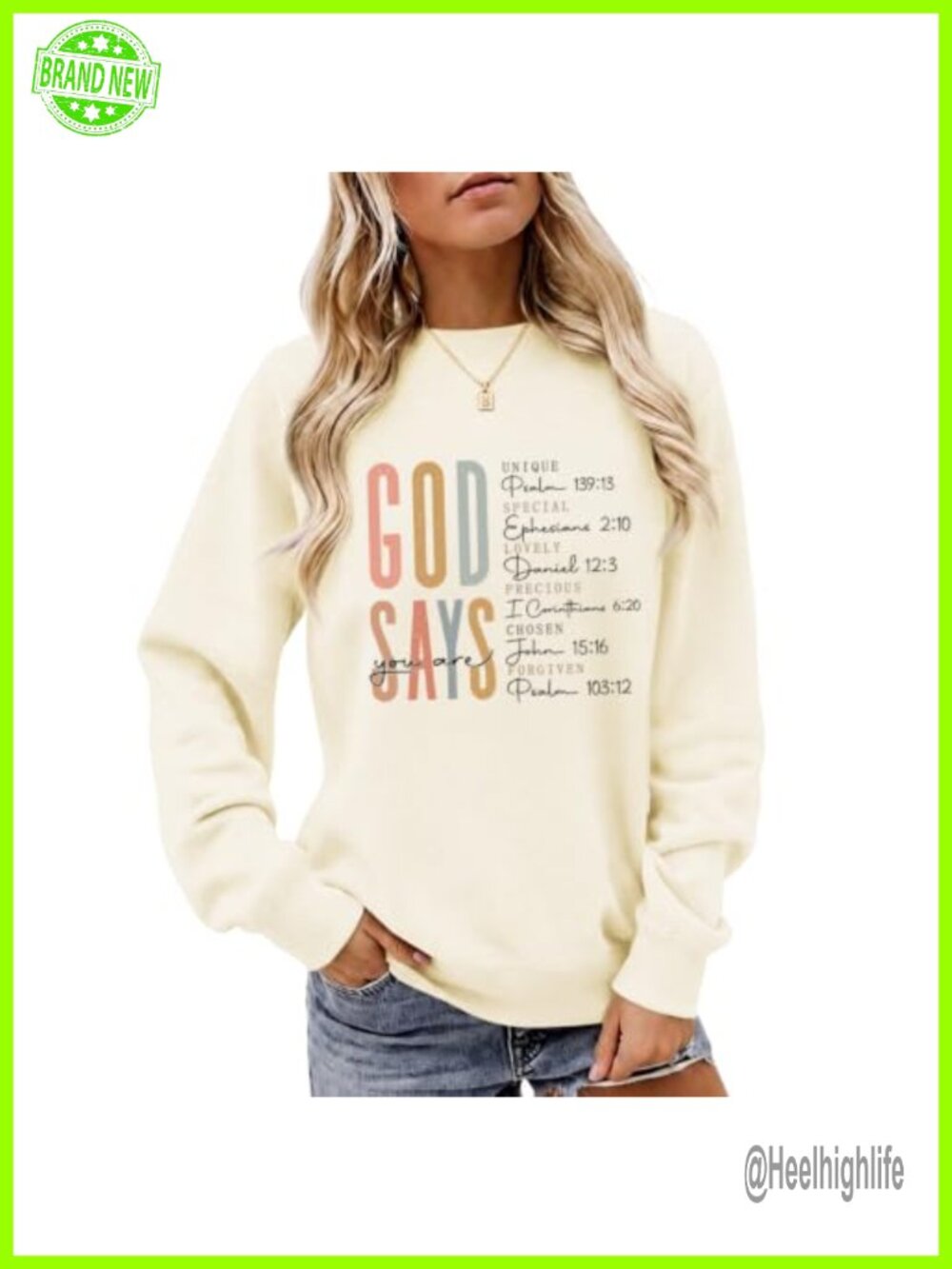 Christian Sweatshirt Womens Jesus Graphic Crewneck Pullover Cotton Blend